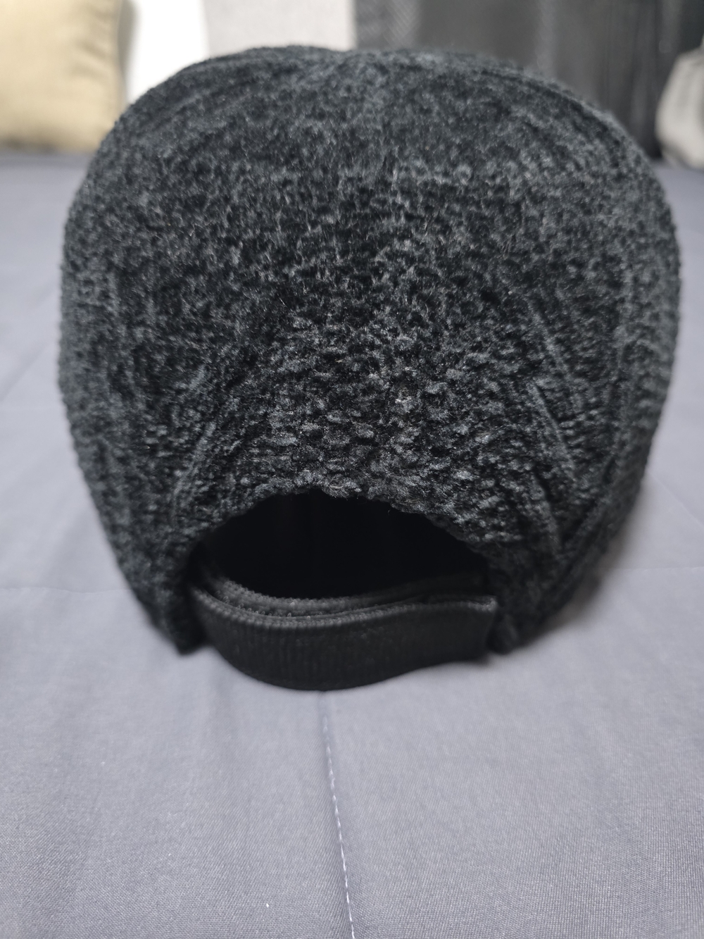 Nine West Black Plush Knit Women's Baseball Cap - Picture 3 of 3